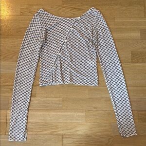 Checkered Long Sleeve Top